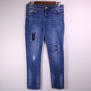 Kut From The Kloth Jeans Womens 6 Blue Faded Distressed Stretch Denim Fit31x29.5